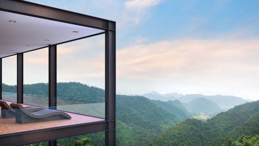Modern,Steel,Structure,House,Terrace,With,MountainIdeal.Welness.Travel