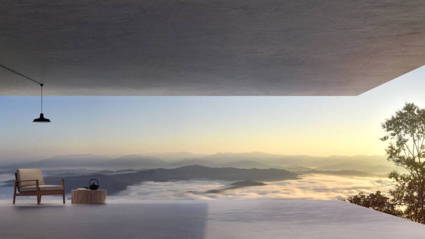 Modern,Loft,Style,Terrace,With,Sea,Of,Fog,View.Ideal:WellnessTravel