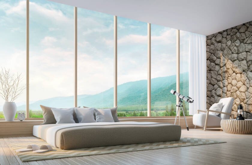 Modern,Bedroom,With,Mountain